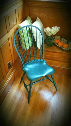 صندلی Windsor Back Hoop Backed با رنگ شیر زیبا |  اتسی