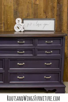 قبل و بعد از آن: Makeover Purple Dresser • Roots & Wings Furniture LLC
