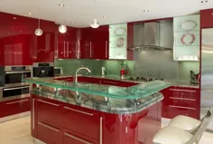 ایده های آشپزخانه مدرن آشپزخانه شیشه ای ، آخرین روند در تزئین آشپزخانه