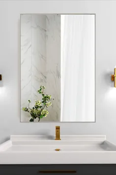 آینه مستطیل برای دکوراسیون حمام