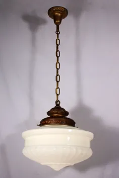 لامپ آویز بزرگ عتیقه با سایه شیشه شیر اصلی ، c.  1910 NC547 برای فروش |  آنتیک دات کام |  طبقه بندی شده