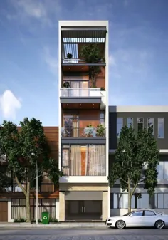 مدل خانه شهری 5 طبقه افقی 4 متر ساده زیبا