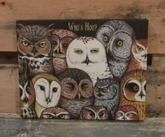 بوم نقاشی OWL * دکوراسیون خانه مزرعه ابتدایی / فرانسوی * پرنده انباری کابین * جدید |  eBay