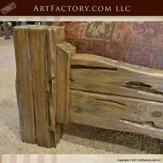 تختخواب کینگ روستیک: تخت چوبی سفارشی به سبک غربی