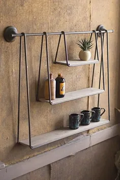 قفسه آویز سه تایی چوبی و فلزی کالالو