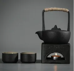 قابلمه چای PorcelainTEA با گرمتر چای ست Zen Vintage style |  اتسی