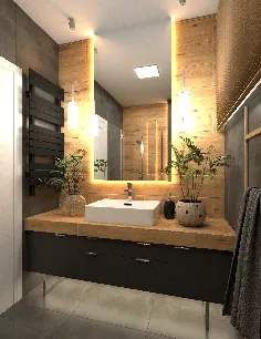 Łazienki w domu w Józefowie - OroConcept - pracowania projektowania wnętrz
