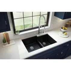 سینک ظرفشویی آشپزخانه کاسه دوشاب مشکی 32 اینچ x 21.25 اینچ کاران کوارتز Lowes.com