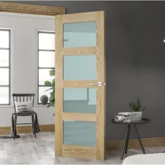 Coventry Solid Fire Door Deanta Door Size Door: 2040mm H x 826mm W x 40mm D ، درب پایان: بلوط ناتمام