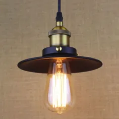 24.59 US $ | Loft Industry Black Pendant Light Light Flight E27 Edison Bulb Vintage Style Langing Lighting Langing Project Use Art Decoration lamp abajur | e27 ذرت | e27 چراغ پایه 27 پایه لامپ - AliExpress