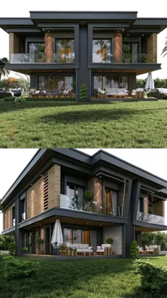 ویلای لوکس مدرن با حیاط خلوت شگفت انگیز. #خانه های مدرن #مدرن ویلا #ویلا #ویلا