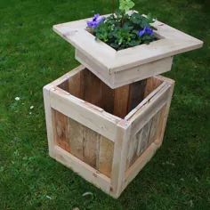 Rustic Planter Box با ذخیره سازی پنهان