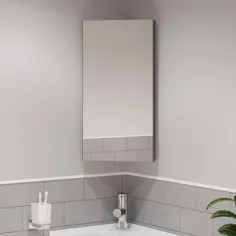 گوشه تک درب آینه حمام کابینت کمد دیوار استیل ضد زنگ نصب شده است