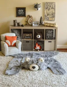 فرش خرس گریزلی خاکستری فوق العاده بزرگ |  اتاق کمپینگ |  ClaraLoo