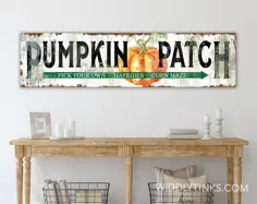 Vintage Pumpkin Patch Fall Sign 'Spices Up ’Widdlytinks Modern Farmhouse Wall Art Holiday Holiday