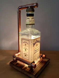 چراغ دستی بطری مسی steampunk لامپ جک دانیلز دست ساز |  اتسی