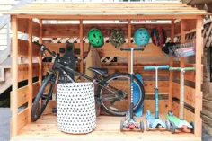 سایبان ذخیره سازی دوچرخه DIY |  حیاط خلوت ذخیره سازی دوچرخه ، دوچرخه ...