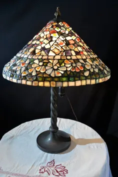 چراغ تزئینی شیشه ای رنگی تیفانی موزاییک |  اتسی