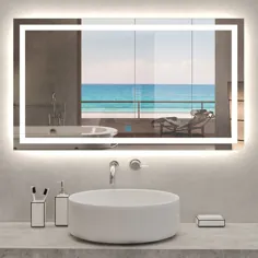 آینه حمام سایز بزرگ با چراغ های LED ، دمیستر