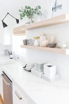 سنگ مرمر سفید مانند پیشخوان آشپزخانه - انتقالی - آشپزخانه