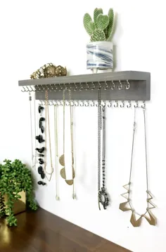 برگزار کننده جواهرات نگهدارنده گردنبند دیواری با قفسه |  اتسی