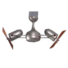 Gale Series 14 in. Indoor Brushed Nickel Double Headed Fan-XXDG-BN-WD - The Home Depot