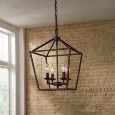 Home Decorators Collection Weyburn 4- Light Bronze Caged لوستر-46201 - انبار خانه