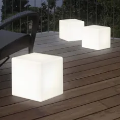 Moderne Solarleuchte Shining Cube von 8 Season Weiß