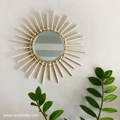 Rattan Mirror DIY |  داغ داغ در دکوراسیون منزل |  PINTEREST الهام گرفته شده است
