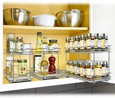 Lynk Professional Slide Out Double Spice Rack Organizer کابینت بالایی ، 4-1 / 4 "، کروم