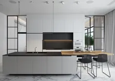 40 طرح زیبا آشپزخانه سیاه و سفید