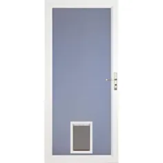 LARSON Signature Pet Door 36-in x 81-in White Full View Universal Reversible Aluminium Storm Door Lowes.com