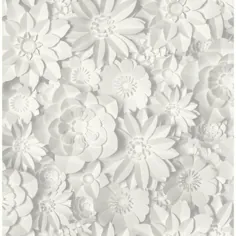 Fine Decor Dacre White Floral White Wallpaper Sample-2900-42554SAM - انبار خانه