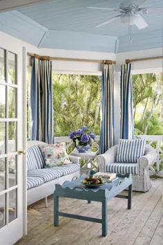 با راه راه آبی Cabana Stripes - Beach Bliss Living یک احساس تعطیلات ساحلی در خانه خود ایجاد کنید