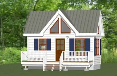 خانه کوچک 20x10 - 1 اتاق خواب 1 حمام - 266 فوت مربع - PDF Floor Plan - بارگیری فوری - مدل 1A