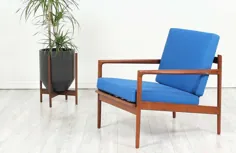 صندلی اتاق خواب گردو Ib Kofod-Larsen برای Selig
