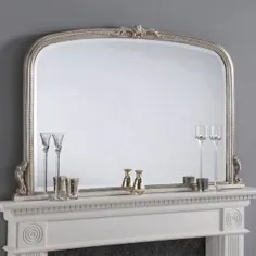آینه بیش از حد نقره ای سبک آنتیک