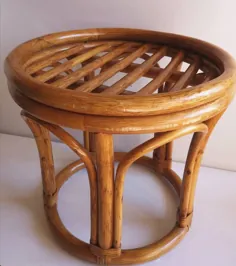 چهارپایه بامبو مصنوعی دور میز کناری عصای گیاهی پایه Boho Decor مبلمان / استودیوی فرانسوی Vintage