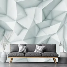 کاغذ دیواری سه بعدی هندسی متحرک مدرن با لایه های دیواری و کاغذ دیواری موقت خود چسب Geom