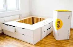 IKEA HACk DIY - تختخواب خود را از طریق کشوها / تبلیغات Ikea بسازید