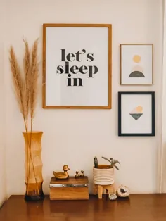 اجازه می دهد تا بخوابیم ، هنرهای دیواری سیاه و سفید ، چاپ اتاق خواب ، چاپ اتاق خواب مدرن ، هنر اتاق خواب خنده دار ، چاپ بالای تخت ، پوستر خواب