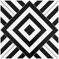 کاشی های کف وینیل لایه بردار و استیک مربع 12 "Achim Retro هندسی چندتایی سیاه و سفید (مجموعه 20)