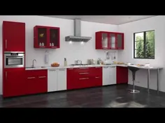 کابینت های آشپزخانه شگفت انگیز قرمز و سفید