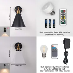 کنترل از راه دور LED ساخت و ساز بی سیم Wall Sconce Dimmable بی سیم