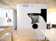 Basket Decal Hoop Wall Decal - دکور دیواری بسکتبال ، وینیل بسکتبال ، عکس برگردان ورزشی بسکتبال ، حلقه بسکتبال ، عکس برگردان دیواری ورزشی
