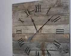 Farmhouse Clock Rustic Modern Pallet Wood چوب Barnwood |  اتسی