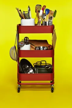 سبد خرید IKEA RÅSKOG به عنوان جعبه ابزار متحرک آشپزخانه