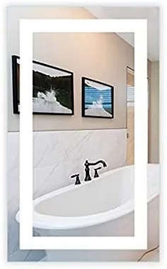 آینه توالت حمام چراغ جلو: 24 "عرض x 40" بلند - درجه تجاری - مستطیلی - دیواری
