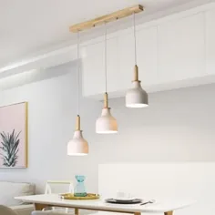 چراغ آویز خوشه ای 3 لامپ ناهار خوری چراغ سقفی مدرن نوردیک سفید / سیاه و سفید با سایه آهن
