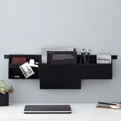 میز کار دیوار ذخیره سازی ، سیاه و سفید